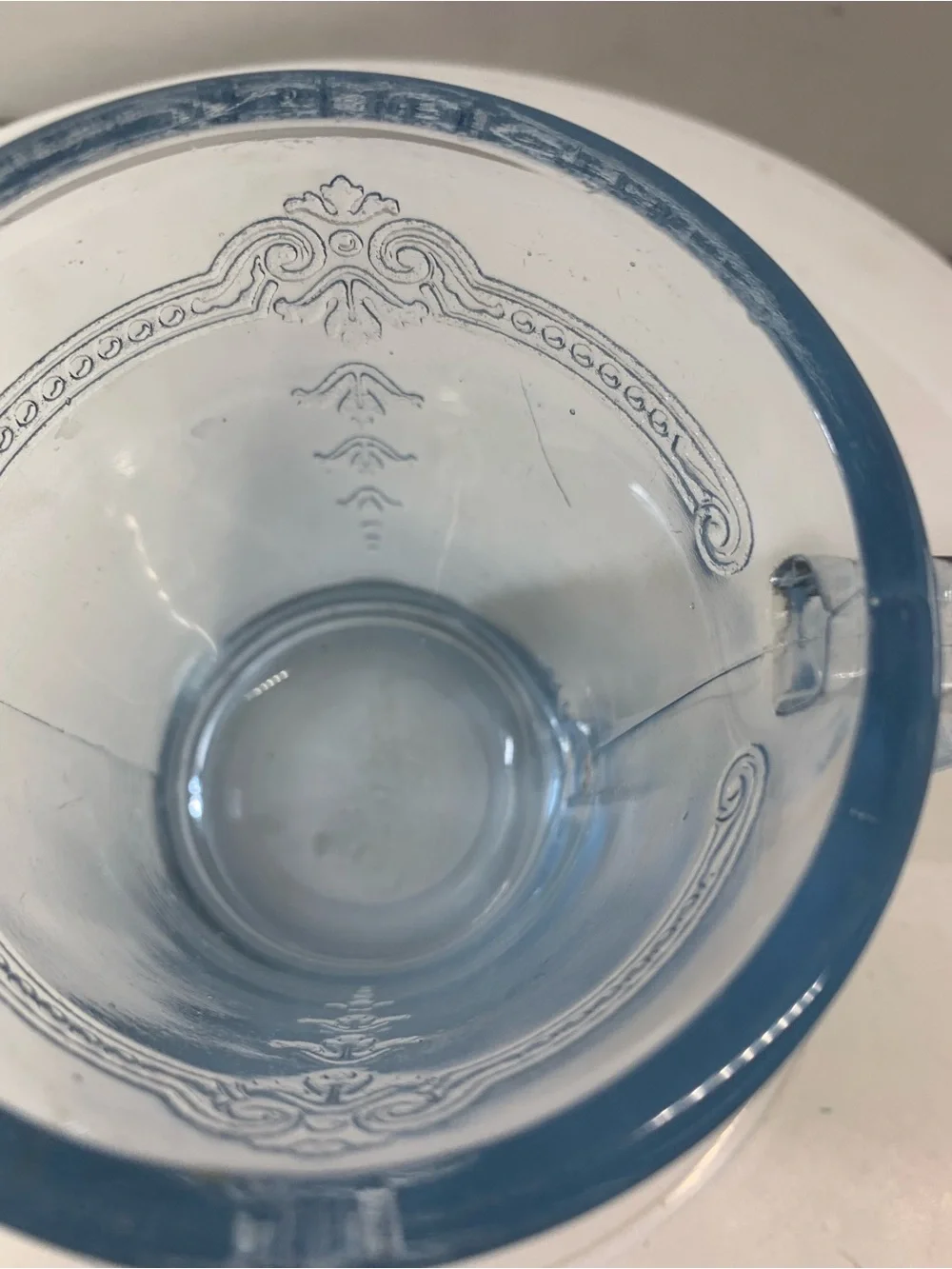 Vintage Fire King “Philbe” Blue Sapphire Clear Glass Mug. 3886